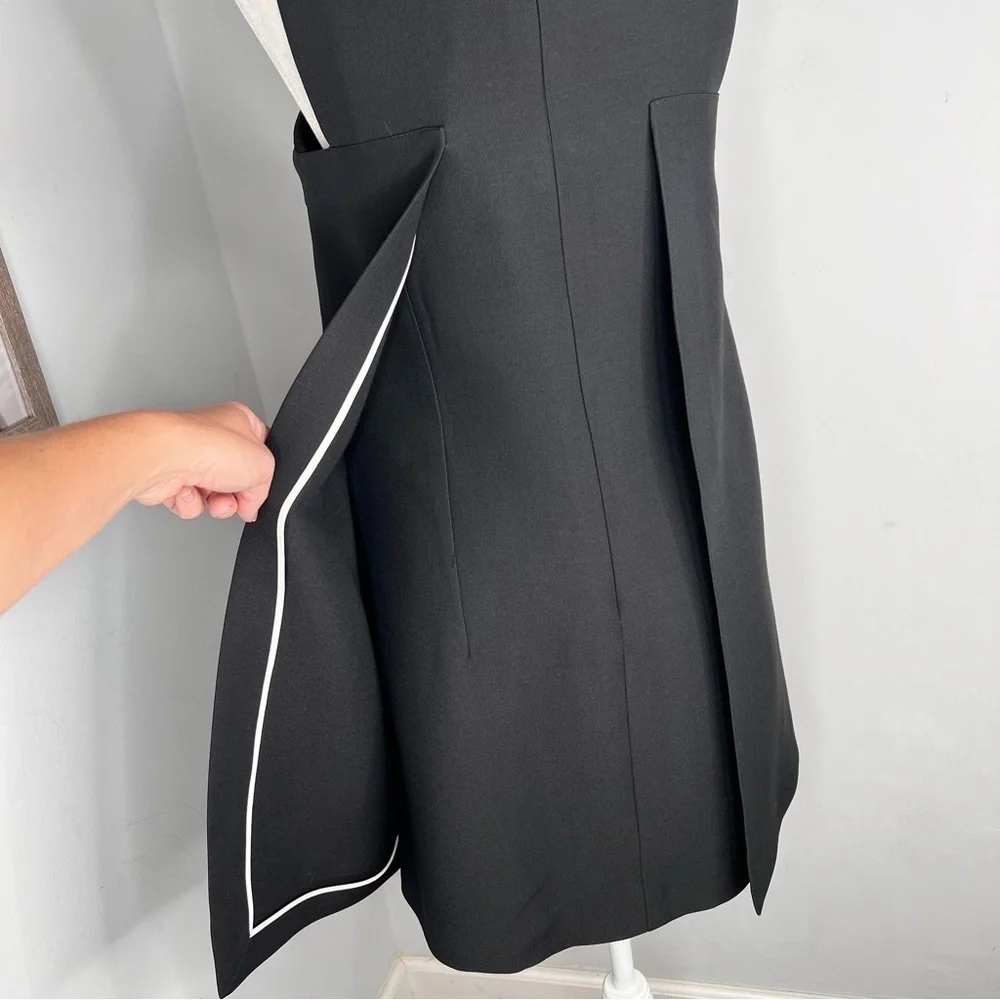 NWT Fendi Monster Eyes Embellished Black Leather Wool Cocktail Dress 42 6 - Picture 9 of 15